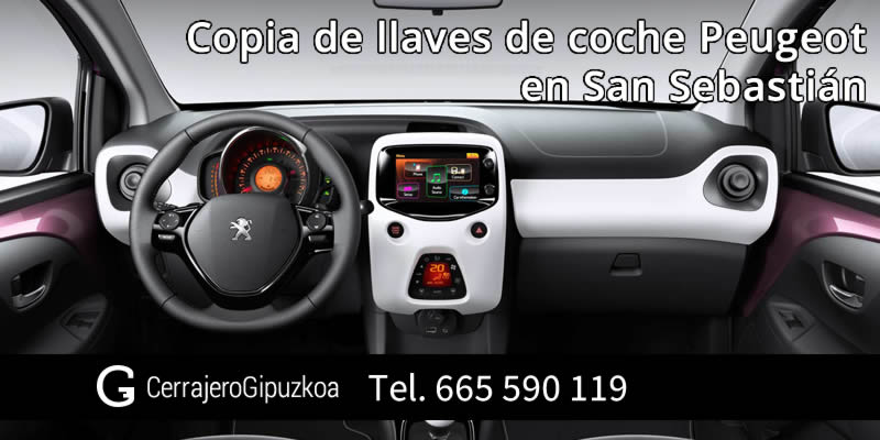 Copias de llaves de coche Peugeot en San Sebastián
